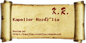 Kapeller Rozália névjegykártya