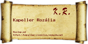 Kapeller Rozália névjegykártya