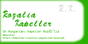 rozalia kapeller business card